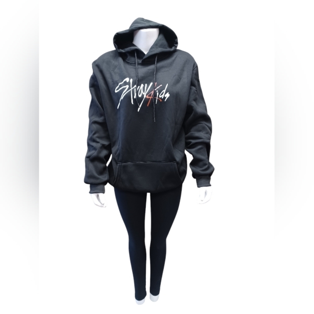 Stray Kids EUC Black Hoodie L/S Kangaroo Size XXXL - Picture 2 of 7